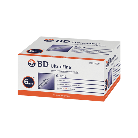 BD Ultrafine Syringe 31G 0.3ml 6mm 100pk
