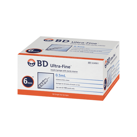 BD Ultrafine Syringe 31G 0.5ml 6mm 100pk