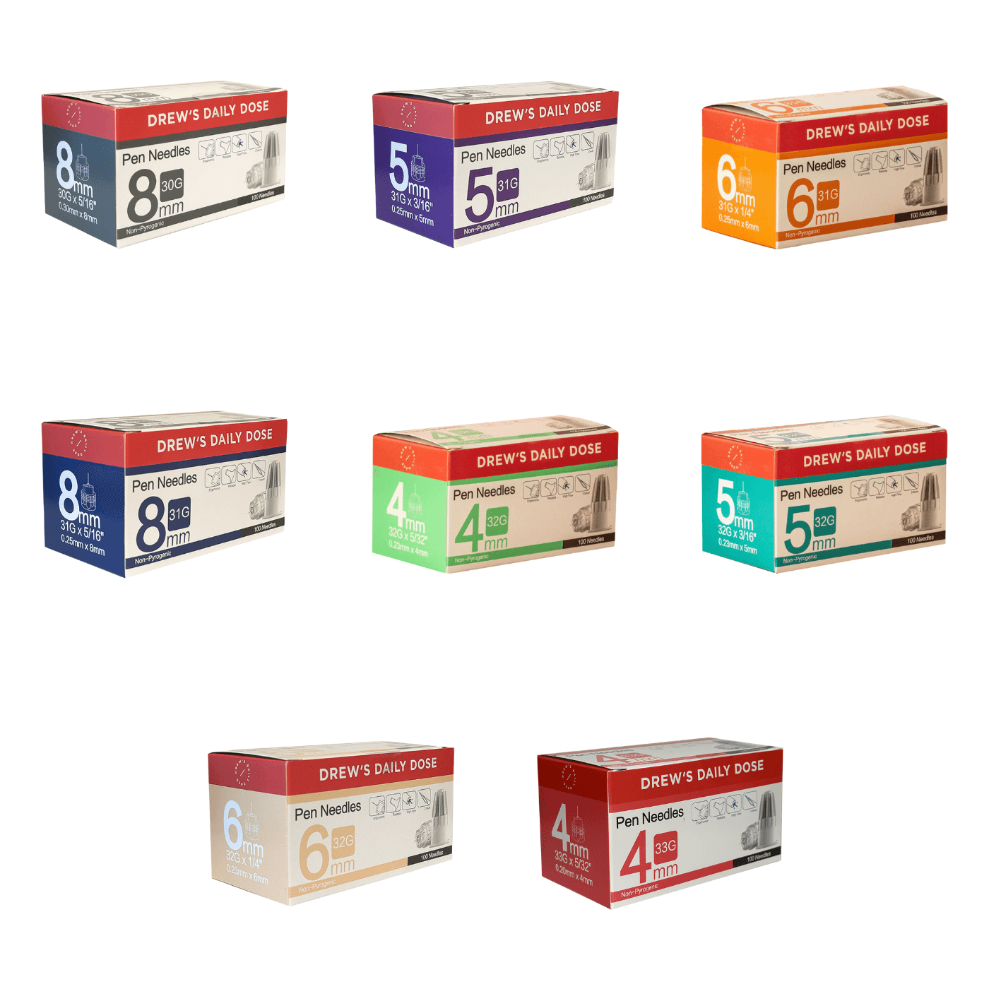 Drew's Daily Dose Pen Needles 100pk