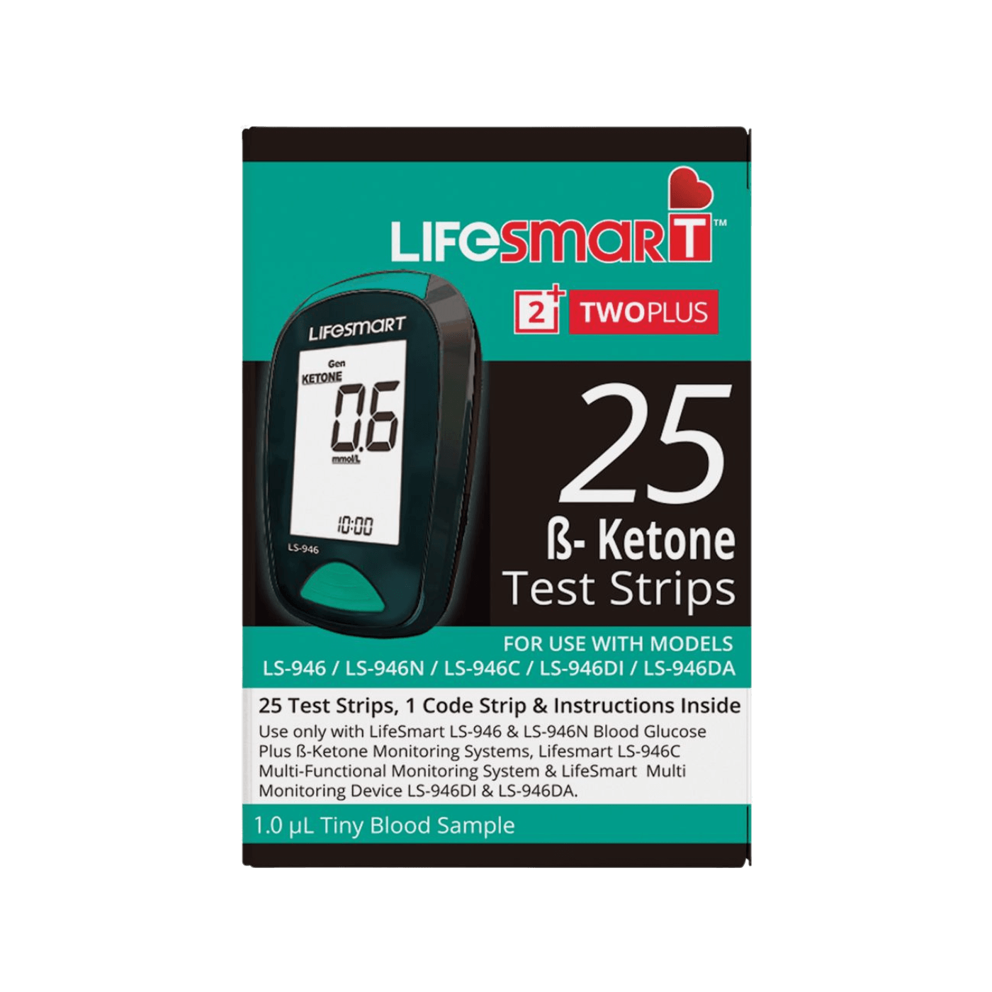 LifeSmart 2TwoPlus Ketone Test Strips 25pk