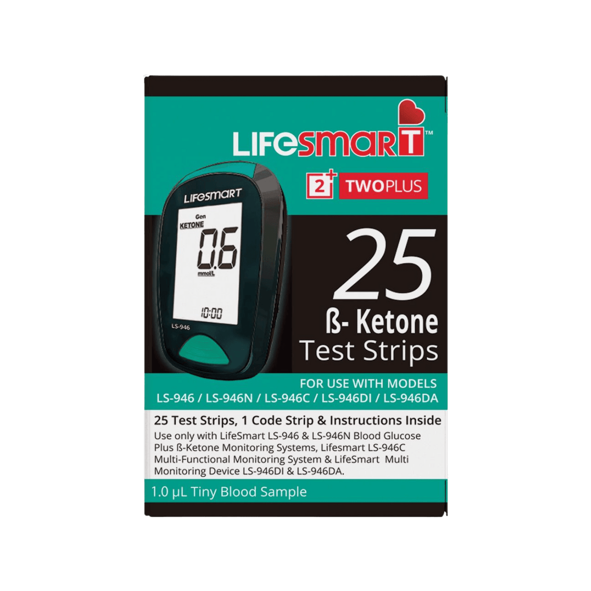 LifeSmart 2TwoPlus Ketone Test Strips 25pk