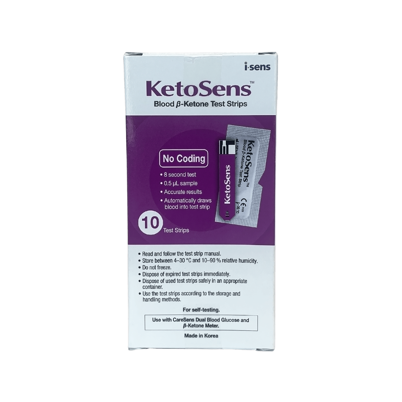 KetoSens Blood Ketone Test Strips 10pk