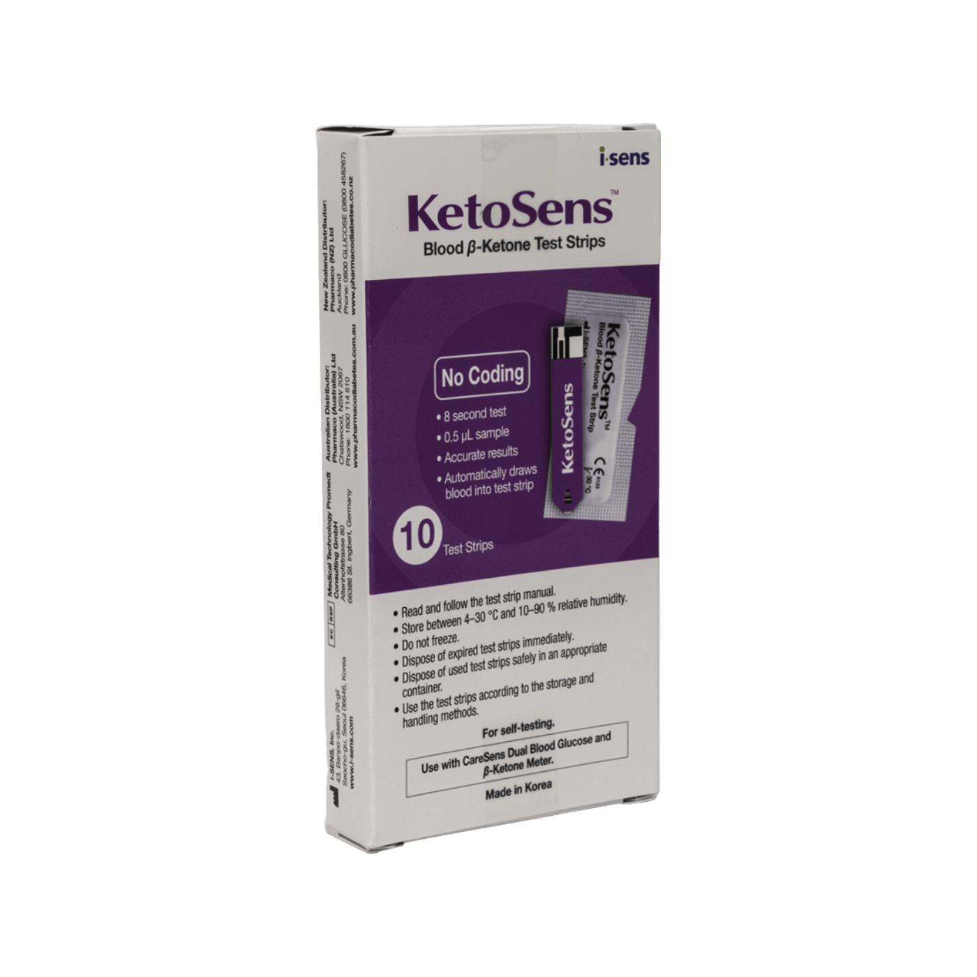 KetoSens Blood Ketone Test Strips 10pk