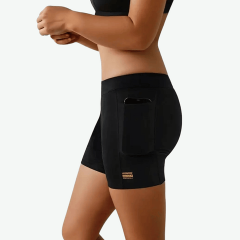 Womens PocketPro Boxer Briefs with Side Pockets Black
