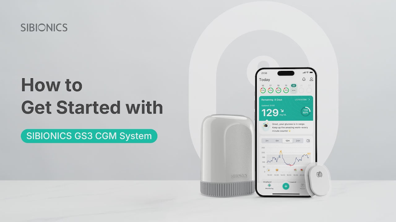Load video: Sibionics GS3 Continuous Glucose Monitor (CGM)