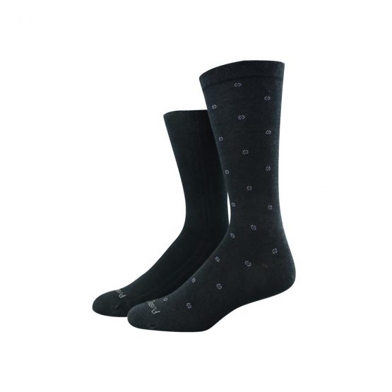 Pussyfoot Men's Non Tight Bamboo and Cotton Socks Black/Blue 2pk