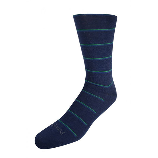 Pussyfoot Merino Wool Socks Men's Navy Stripe