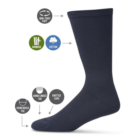 Men's Bamboo/Cotton Health Socks Size 11-14