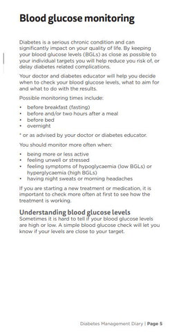 Diabetes Management Diary