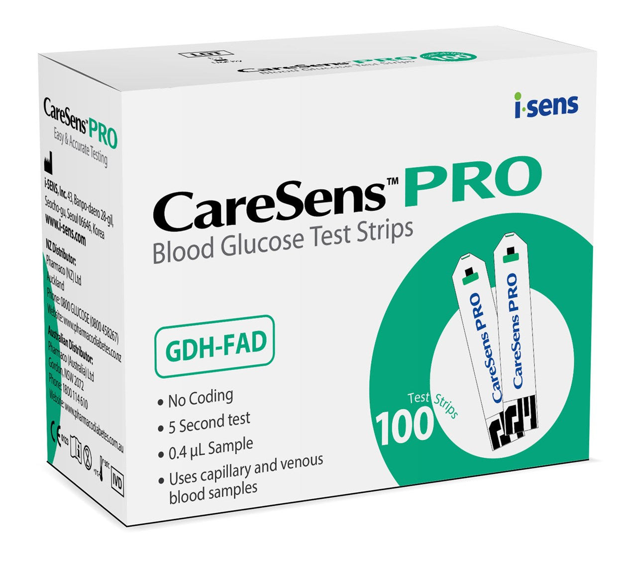 CareSens PRO Blood Glucose Test Strips 100pk