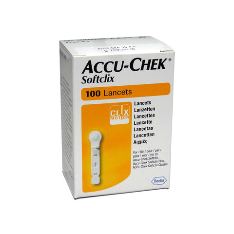 A 100PK Box Of Accu-Chek SoftClix Lancets