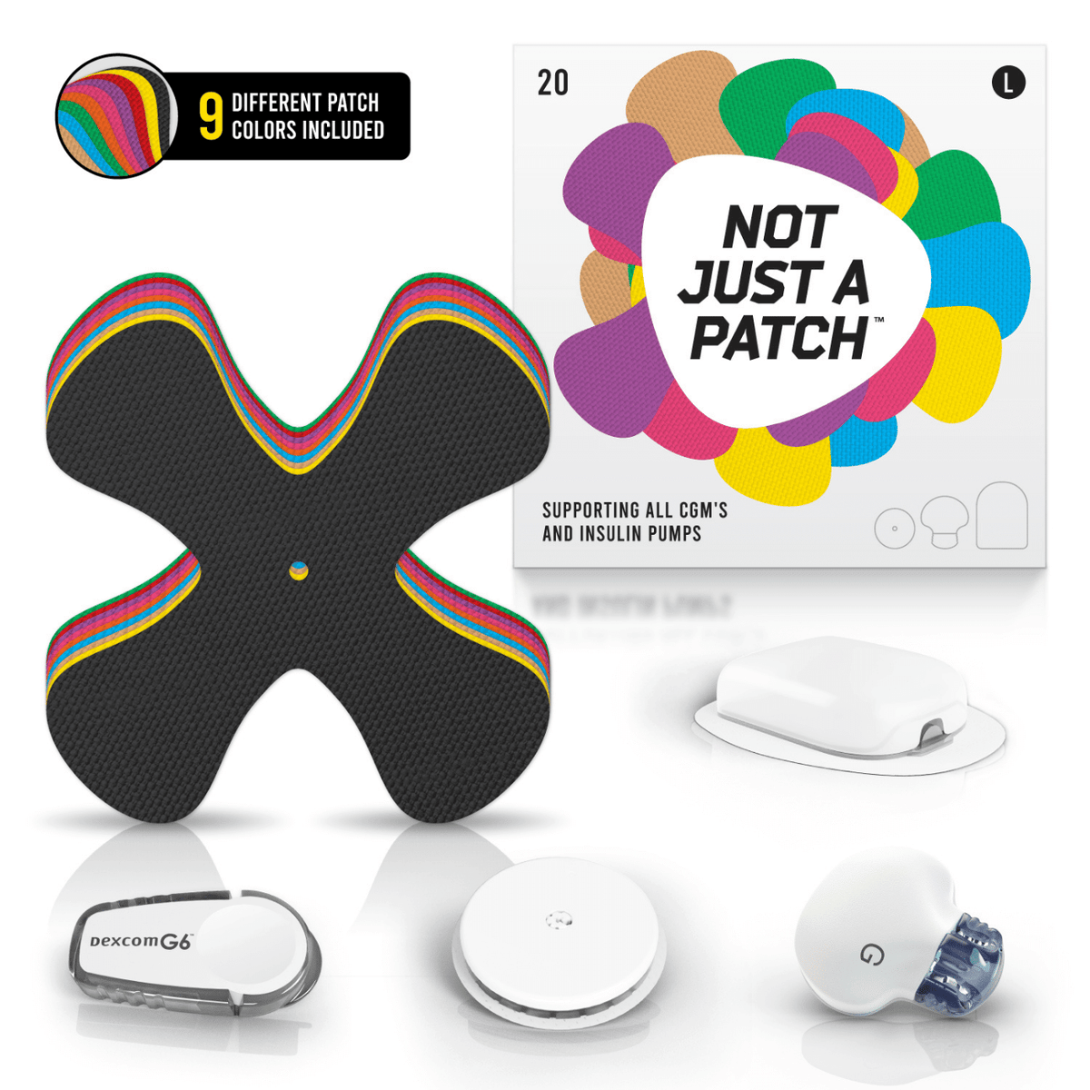 NJaP CGM Patches X-Patch All Devices Multicoloured 20pk