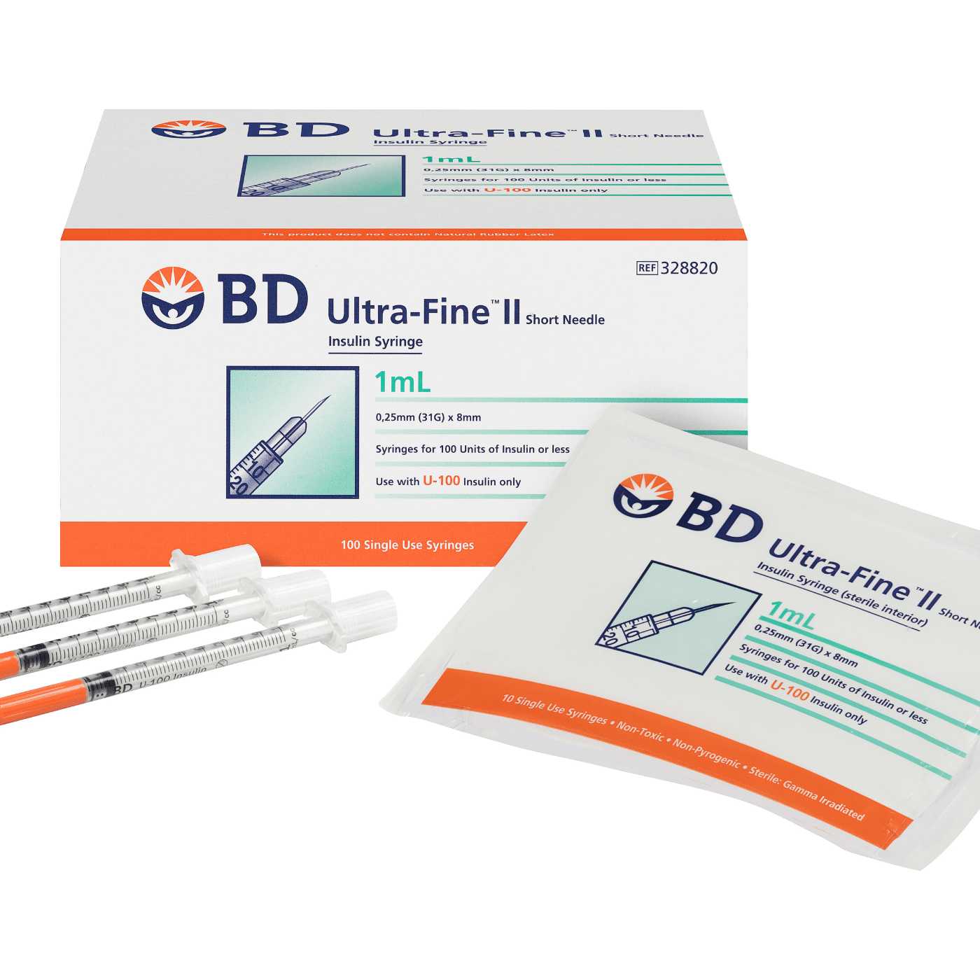 BD Ultra Fine Syringes 1cc 8mm 31g 90's