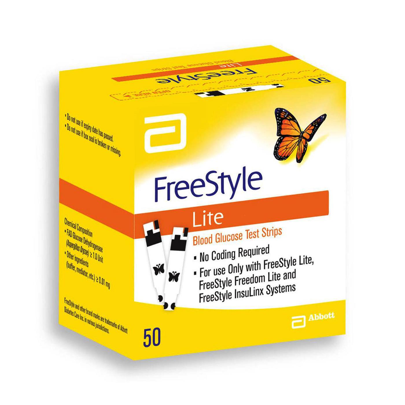 A 100PK Box Of FreeStyle Lite Blood Glucose Test Strips