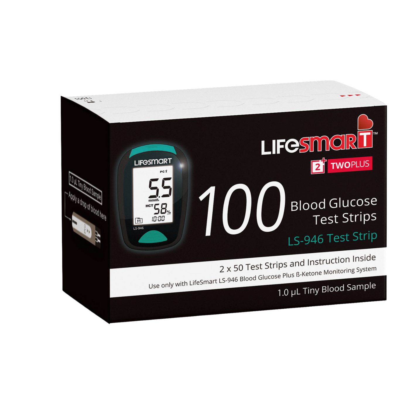 LifeSmart 2TwoPlus Blood Glucose Test Strips 100pk|LifeSmart 2TwoPlus Blood Glucose Test Strips