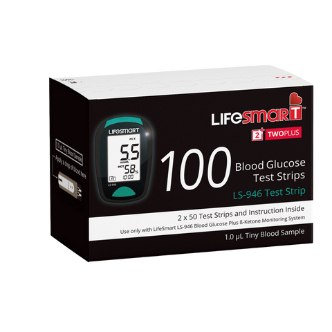 LifeSmart 2TwoPlus Blood Glucose Test Strips 100pk|LifeSmart 2TwoPlus Blood Glucose Test Strips